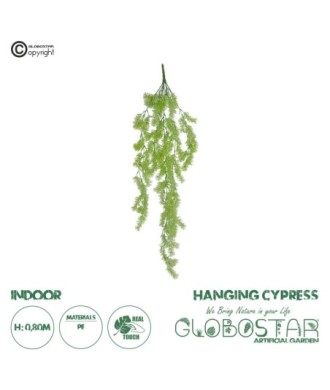 GloboStar® Artificial Garden HANGING CYPRESS 20821 Τεχνητό Διακοσμητικό Κρεμαστό Φυτό Κυπαρίσσι Μ25 x Π15 x Υ80cm